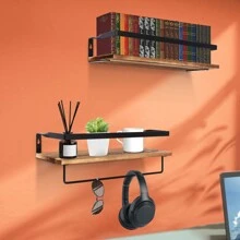 Étagère murale rustique en bois Étagère de cuisine Étagère flottante vintage pour montage mural, étagère murale avec porte-serviettes pour chambre, salon, bureau, salle de bain