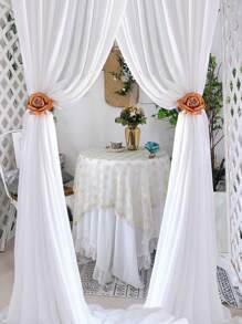 1pc French Romantic Rose Curtain Tieback Party Decorative Sheer Curtain Clip, Suitable For Living Room Bedroom Window Decoration, Wedding, Valentine'S Day, Home Decor Gifts Birthday Graduation - Burgundy - View 17