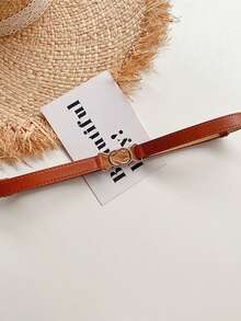 1 件纯色休闲优雅复古 PU（聚氨酯）可调节无扣女式束腰带，适用于连衣裙和西装，设计独特，时尚 - 多色 - 查看 5