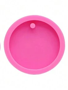 1pc Round Keychain Silicone Mould - Pink - View 3