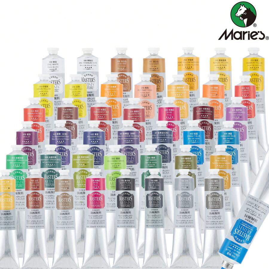 Oil Paint - Artist Grade 200 Ml(6.75-Oz)Tube - Professional Art Paints For Canvas Painting Consistency For Artists, Students, Beginners RICH & VIVID OIL COLORS: 43 Color Options Can Generate Endless Combinations. Artist Grade Oil Paint Performs As It Should And Can Be Flawlessly Mixed. Christmas & New Year Gifts, Can Be Used For Sketchbook, Coloring Books, License Plates, Paint By Numbers, Watercolor Paper, Anime Posters, Valentines Day Gifts/Valentines - Bộ - Xem 1
