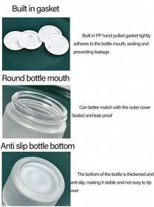 1pc 5/20/30/50g Frosted Glass Skin Care Eye Cream Jar With Wood Grain Cover, Reusable Bottle, Living Room, Family, Bedroom, Bathroom, House Decoration, Face Cream, Eye Cream, Lotion, Cosmetics Bottle, Travel Container, Portable Storage