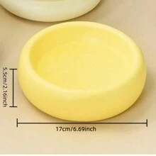 陶瓷猫碗，宠物喂食碗，狗食碗，保护颈部，猫食碗，猫狗碗，水碗 - 黃色 - 查看 11