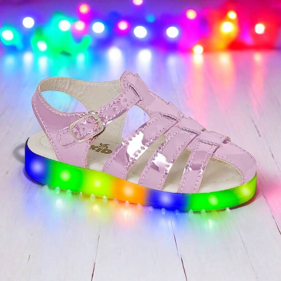 BEAKID Kids Flat Sandals - 玫紅色 - 查看 1