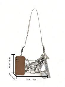 En el otoño e invierno de 2024, la nueva bolsa de moda: bolso de motocicleta con remaches, bolso de hombro y bolso cruzado de tres piezas