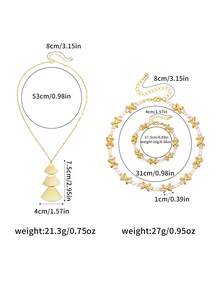 1 chiếc vòng cổ ngọc trai hình quạt cỡ lớn thời trang, vòng cổ tuyên bố thanh lịch mạ điện, có thể đeo riêng hoặc xếp chồng - Nhiều màu - Xem 6