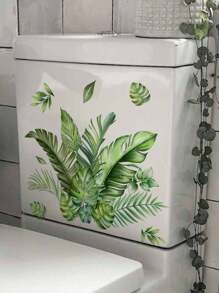 1 bộ/1 miếng dán trang trí cây nhiệt đới & cây trồng trong chậu vẽ tay, thích hợp cho phòng tắm, phòng khách, phòng ngủ, phòng tắm, cửa sổ, miếng dán kính trang trí hai mặt cho nắp bồn cầu, miếng dán bồn cầu tĩnh điện, đồ trang trí nhà cửa - màu xanh lá - Xem 6