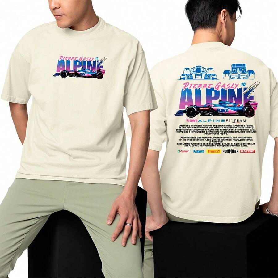 Unisex Comfortable Printed T-Shirt Premium Alpine T-Shirt - 奶油色 - 查看 1