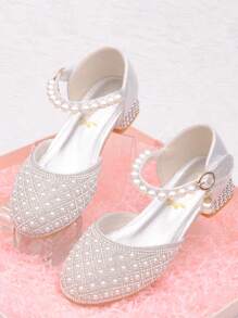 Kids Crystal High Heels Girls Princess Shoes Rhinestone Dress Shoes Toddler Princess Shoes
