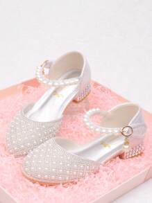 Kids Crystal High Heels Girls Princess Shoes Rhinestone Dress Shoes Toddler Princess Shoes