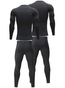 2 zestawy męskiej czarnej bielizny termicznej Ochrona przed zimnem na zewnątrz Ciepła podstawa Ciepłe, ciepłe ubrania Komfort domowy Elastyczne piżamy Prezenty na jesień i zimę