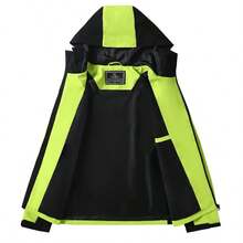 New Men's Casual Trench Jacket Spring Autumn Outdoor Sports Jacket Casual All-In-One Thin Spring Coat Men's Mountaineering Spring Storm Jacket Men's Jacket - 綠色 - 查看 3