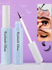 1pc Keo dán mi chuyên nghiệp 6ml, giữ nếp mạnh, keo dán mi khô nhanh lâu trôi cho mi đơn và cụm mi, kéo dài 48-72 giờ Keo dán mi đen, không chứa latex, dụng cụ trang điểm mi cho người mới bắt đầu tại nhà có đôi mắt nhạy cảm - màu đen - Xem 2
