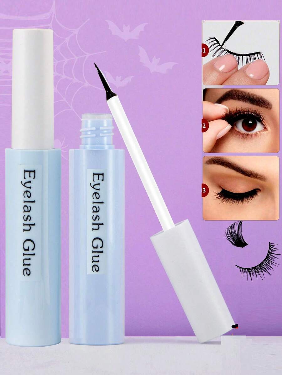 1pc Keo dán mi chuyên nghiệp 6ml, giữ nếp mạnh, keo dán mi khô nhanh lâu trôi cho mi đơn và cụm mi, kéo dài 48-72 giờ Keo dán mi đen, không chứa latex, dụng cụ trang điểm mi cho người mới bắt đầu tại nhà có đôi mắt nhạy cảm