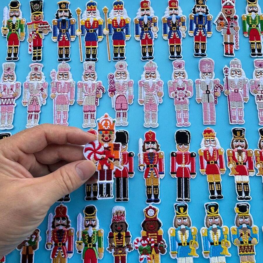 5/10 件随机颜色熨烫装饰补丁刺绣适用于衣服、包包、书套、鞋子、帽子 - 彩色 - 查看 1