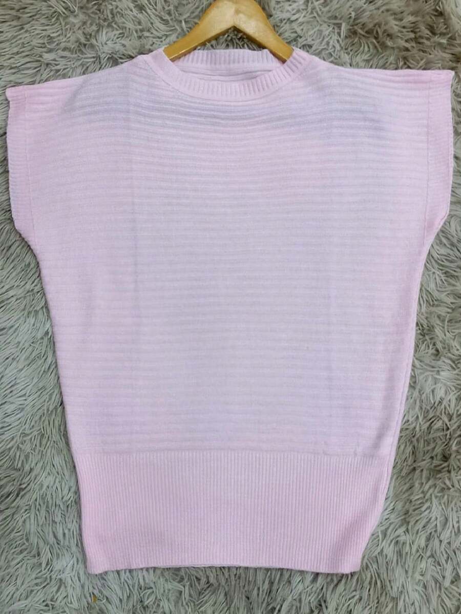 Women's Bat Sleeve Shirt, Loose Style - Màu Hồng baby - Xem 1