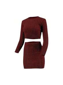 conjunto tejido - Albaricoque - Ver 1