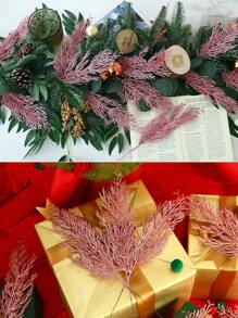 10pcs/5pcs-Artificial Pine Sprigs Greenery Stems Pine Picks Plastic Decor DIY Holiday Accessories Artificial Pine Branches Faux Cedar Stems, Faux Cedar Branches, Fake Greenery Pine Picks For Wreath Craft DIY Home Kitchen Decorations, Fake Red Pine Tree Branch - For DIY Wreath Decoration And Home Garden Decoration(Pink) - Pink - View 4