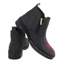 Women's Texan Boot Short Shaft Square Toe Synthetic Leather Super Comfort - 黑色 - 查看 3