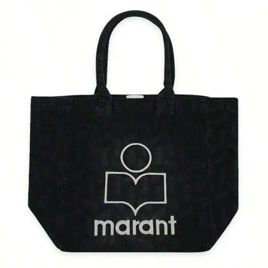Isabel Marant Yenky Embroidered Logo Shopper Tote Bag Black SHEIN USA