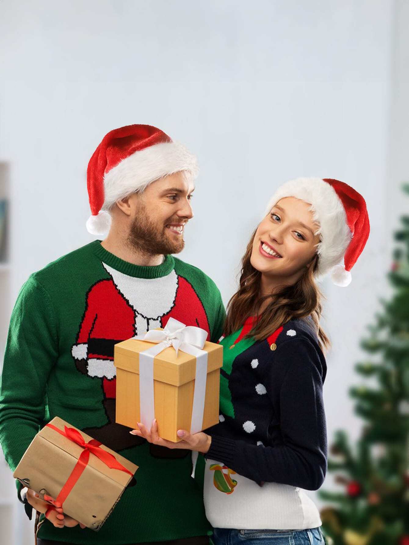 Gorro De Papá Noel Con Lentejuelas Brillantes Para Adultos: Sombrero Navideño Con Pompón De Felpa, Ajuste 56-58 Cm, Ligero Y Cómodo Para Fiestas Y Sesiones De Fotos