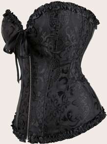 Zippered Corset Palace Style Corset With Boning To Shape Waist And Push Up Bust, Sexy Jacquard Shapewear Top, Suitable For Wearing With A Dress, Christmas Top