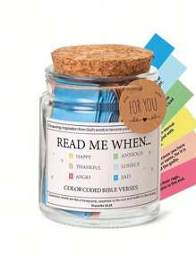 Qunrwe Bible Verse Jar, Read Me When Bible Verses Jar For Emotions And Feelings, Bible Verse Prayer Card Hope Jar, Graduation Gift, Bible Study For Women Men Mom Dad Friends Christian Gift, The Perfect Valentine's Day Gift