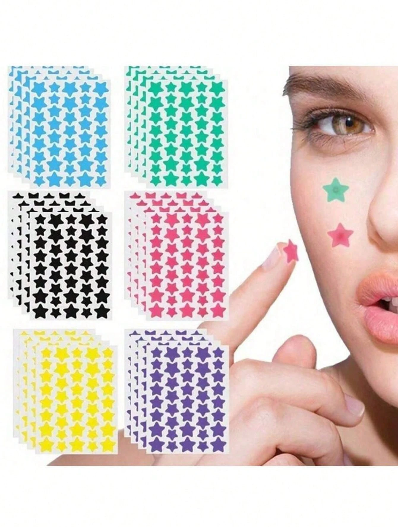 Random Skin Sticker 1 Set Random Colored Party Stickers, Cute Star Shaped Stickers, Facial ...