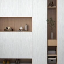 1 Cuộn Giấy dán tường vân gỗ màu trắng, đen, xám bóc ra và dán, dùng cho bề mặt tường và cải tạo đồ nội thất - trắng - Xem 4