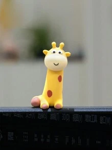 1pc Cute Desktop Computer Decor Girraffe Ornament, Home Office Accessory, Car Interior Decoration