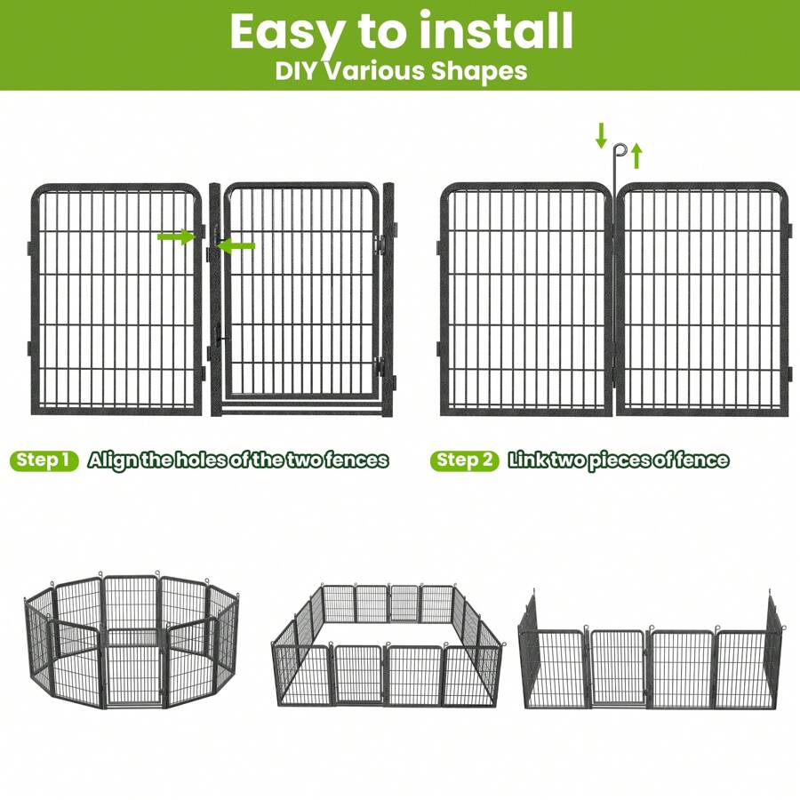 Dog Playpen 32 Inch Heavy Duty Metal Pet Playpen With Full Door 10