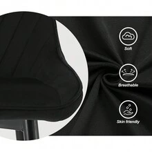 CLIPOP Bar Stools Set Of 2 Velvet Padded Breakfast Bar Chairs With Backrest And Metal Legs,Industrial High Back Dining Stools For Home Kitchen Counter Pub Island - Black - View 7