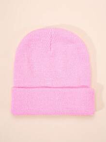 1 件婴儿纯色针织帽，Y2K 风格，儿童户外防寒休闲百搭冬帽，适合日常通勤 - 純色 - 查看 17