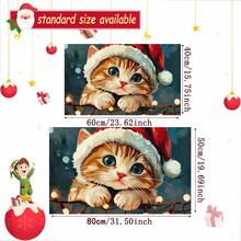 1 件“亲爱的圣诞快乐”节日植绒门垫，柔软防滑可洗涤纶，适用于入口、客厅、卧室、浴室、厨房、室内门口、圣诞节家居装饰、圣诞节节日礼物 - 藍色 - 查看 3