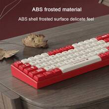 Ajazz AK680 65% Wired Hotswap Mechanical Gaming Keyboard, 68 Keys Portable Anti-Ghosting, Rainbow Lighting Programmable, Eva Sandwich, Ergonomic, - 紅白色 - 查看 1
