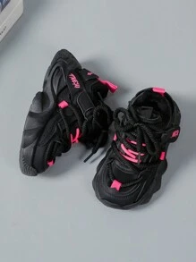 1 par de tênis esportivos Zhino recomendados para crianças, moda primavera/outono, confortáveis, simples, de cano baixo, para corrida casual, para áreas internas/externas, adequado para meninos e meninas - Preto - Ver 7