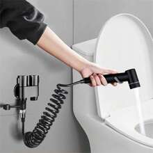 1pc Handheld Bidet Sprayer For Toilet,1-In-2-Out Dual Control Valve,Toilet Bidet Sprayer Set,Adjustable Water Pressure Control Hand Sprayer Kit,For Toilet, Mini Toilet Faucet Sprayer Kit Butt Washer, Hand Shower Bidet Attachment For Washing Machine And Toilet. Easy To Install. Home Bathroom Decor