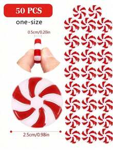 20/50 chiếc đồ trang trí kẹo cây thông Noel tự làm, kẹo bạc hà 1,5cm, đồ trang trí kẹo giáng sinh, đồ trang trí cây thông Noel, vòng hoa giáng sinh - Nhiều màu - Xem 2