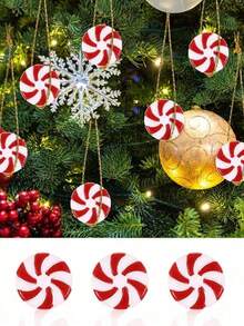 20/50 chiếc đồ trang trí kẹo cây thông Noel tự làm, kẹo bạc hà 1,5cm, đồ trang trí kẹo giáng sinh, đồ trang trí cây thông Noel, vòng hoa giáng sinh - Nhiều màu - Xem 3