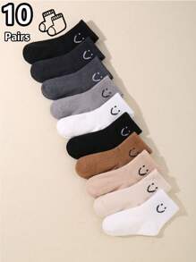 10 Pairs Soft Breathable Baby Sports Socks, Unisex Infant Toddler, Comfortable Stretchy, Suitable For 0-36 Months, All Seasons Indoor & Outdoor, Essential Newborn Gift Set - Multicolor - View 4