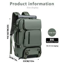 1pc Multifunctional Large Capacity Backpacks For Women's, Multi-Purpose Hiking Bags, Outdoor Camping Backpacks With Shoe Compartment And USB Charging Port, Business Laptop Backpacks, Men's And Women's Gifts, School Backpack - 軍綠色 - 查看 2