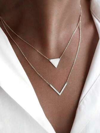 1 pieza Collar de doble capa de acero inoxidable con forma de V ultrarresistente y liviano