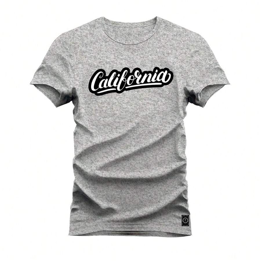 Premium Printed Cotton T-Shirt Unisex Californ Comb - 灰色 - 查看 1