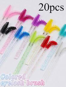 20 支水晶一次性眼黑棒睫毛膏刷适用于延长睫毛、涂抹睫毛膏卷轴刷、化妆刷工具， - 彩色 - 查看 4
