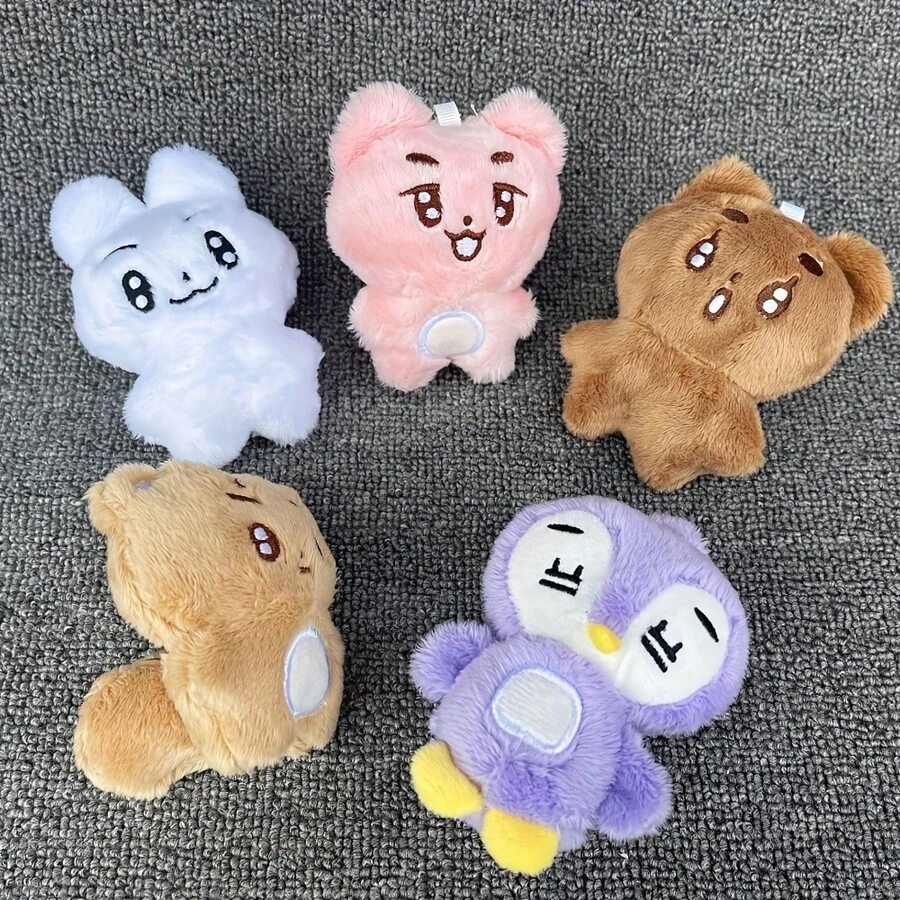 Llavero en estilo Q de personajes de K-pop Soobin, Yeonjun, Beomgyu y Taeque con peluche, accesorios para bolsas - Multicolor - Ver 1