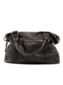 复古手提包摩托车包适用于柔软的 PU 皮革大容量单肩包 Y2K 朋克朋克多口袋斜挎包