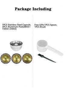 Viên nang Vertuo bằng thép không gỉ có thể tái sử dụng CHỈ tương thích với máy VERTUOLINE NEXT Viên nang nhôm có thể nạp lại 80 150 230ML Phụ kiện cà phê Đồ dùng học tập, - nhiều loại - Xem 13