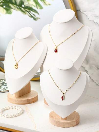 1pc Minimalist Wooden Human Figure Necklace Display Stand, Elegant Jewelry Storage And Organizer, Home Decor, Jewelry Store Display Sun Travel Cool Back To School,Room Decor