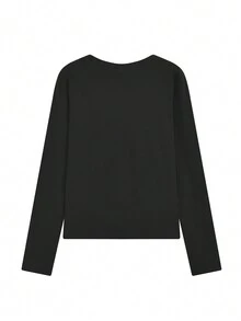 时尚美式女士 T 恤，合身设计，独特淑女美学，秋季