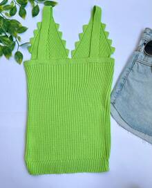 Premium Modal Knit Tank Top, Comfortable Fashion With Style - Màu xanh chanh - Xem 4